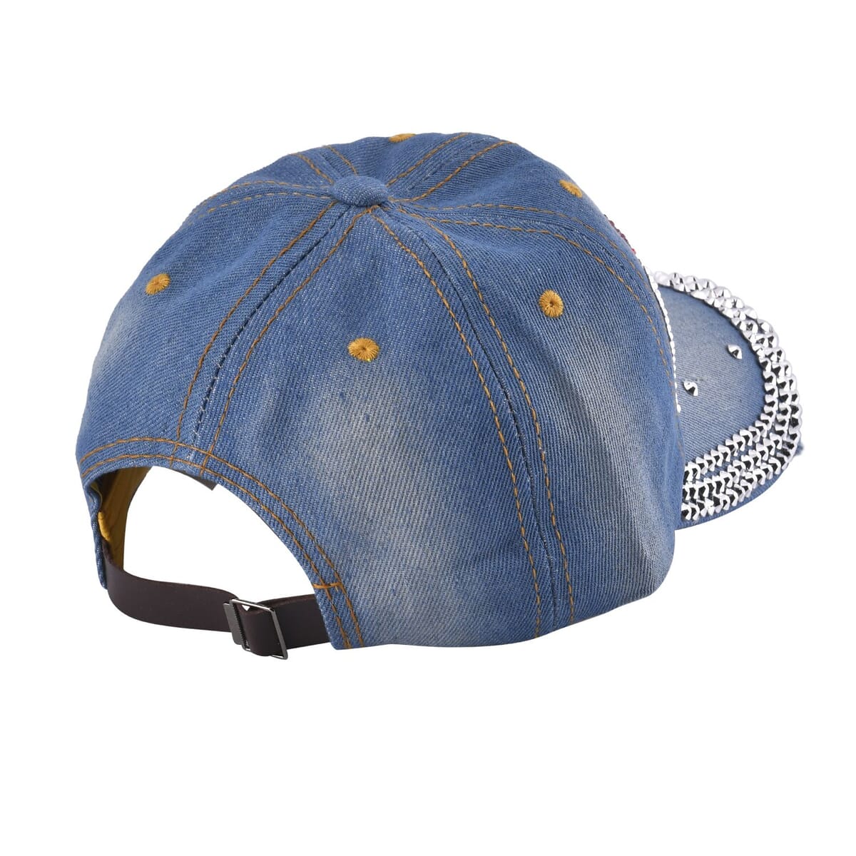 Denim Love Crystal Hat with Adjustable Velcro Strap image number 2