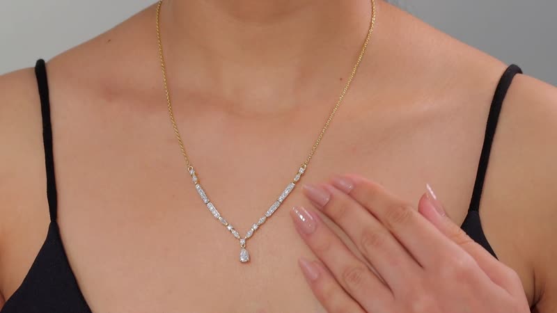 D'Joy Moissanite 2.60 ctw Necklace 18 Inches in Vermeil Yellow Gold Over Sterling Silver