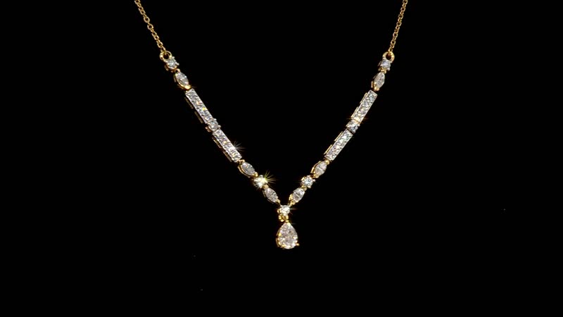 D'Joy Moissanite 2.60 ctw Necklace 18 Inches in Vermeil Yellow Gold Over Sterling Silver