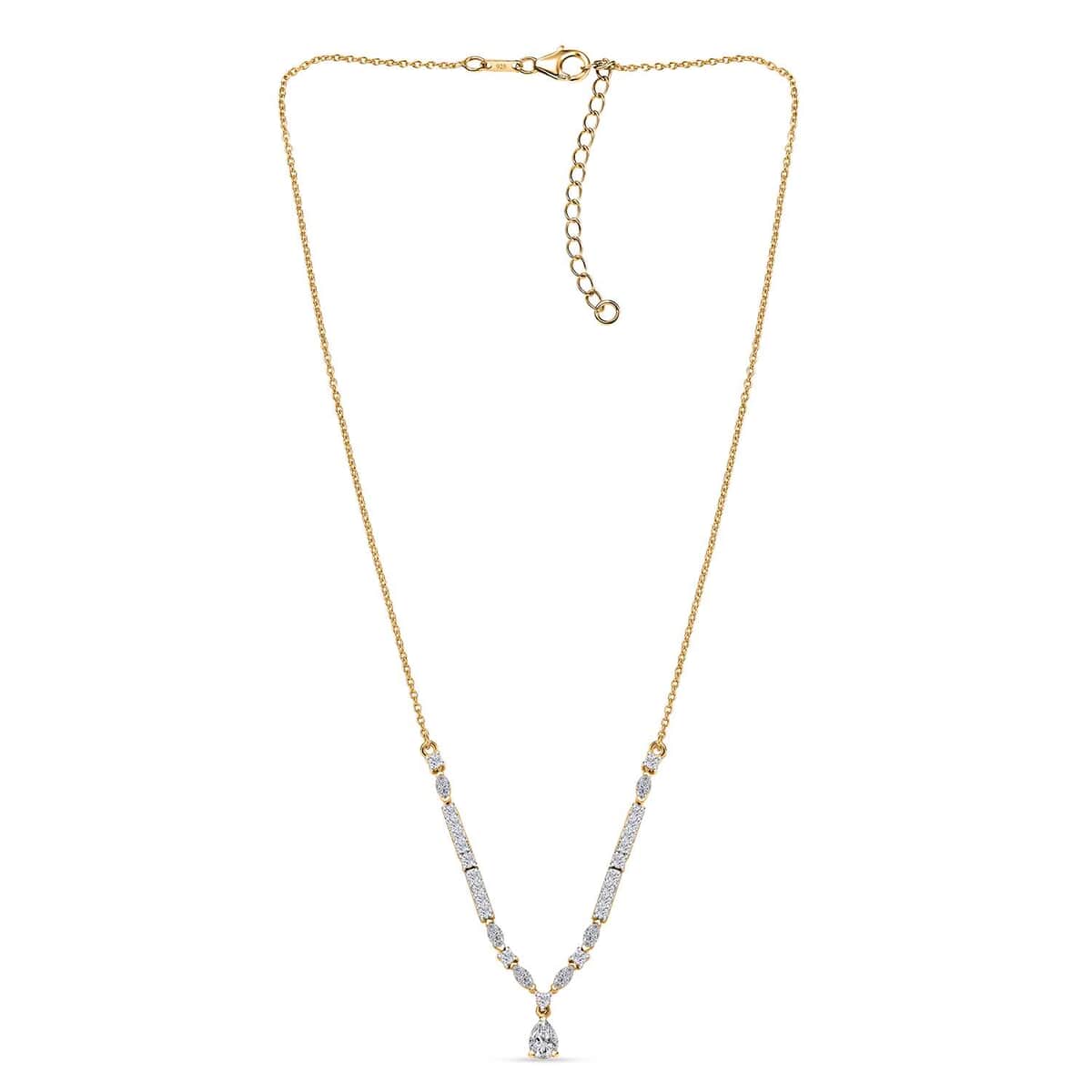 Moissanite 2.60 ctw Necklace 18 Inches in Vermeil Yellow Gold Over Sterling Silver image number 3