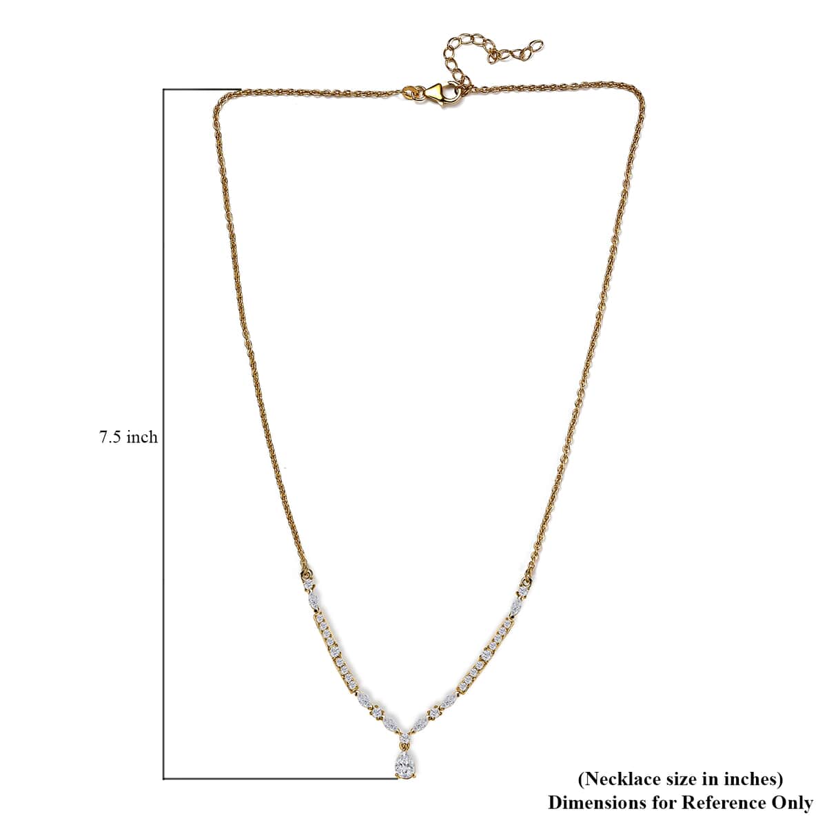 Moissanite 2.60 ctw Necklace 18 Inches in Vermeil Yellow Gold Over Sterling Silver image number 6