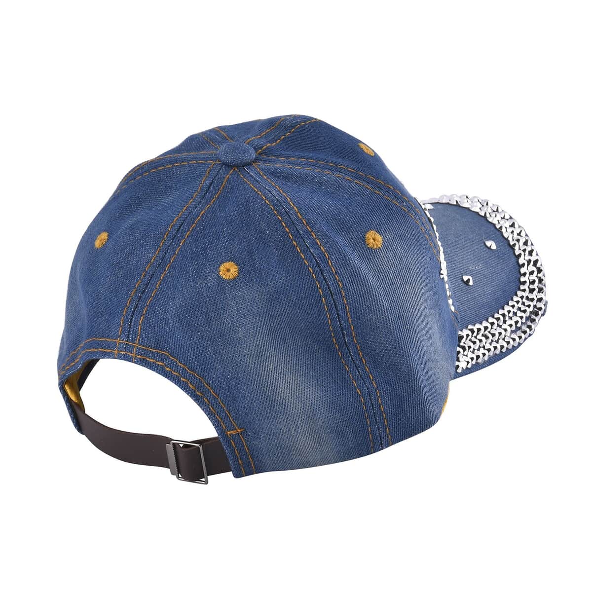 Shining Crystal and Star Cap with Velcro Fasteners (Adjustable Strap) - Blue image number 2