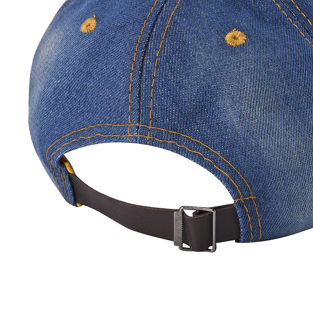 Denim Butterfly Crystal Hat with Adjustable Velcro Strap image number 4