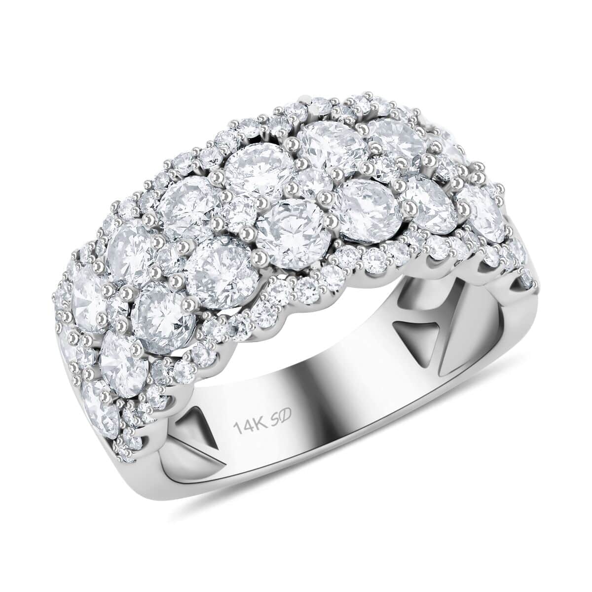 Modani 14K White Gold Diamond (SI1-SI2) Ring (Size 10.0) (6.20 g) 3.00 ctw image number 0