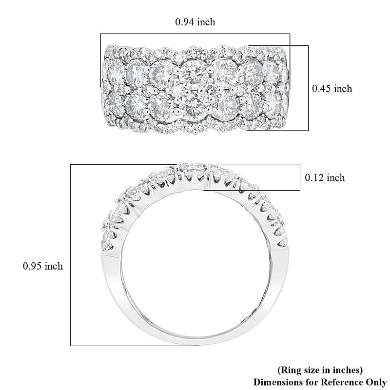 Modani 14K White Gold Diamond SI1-SI2 Ring (Size 10.0) 6.20 Grams 3.00 ctw