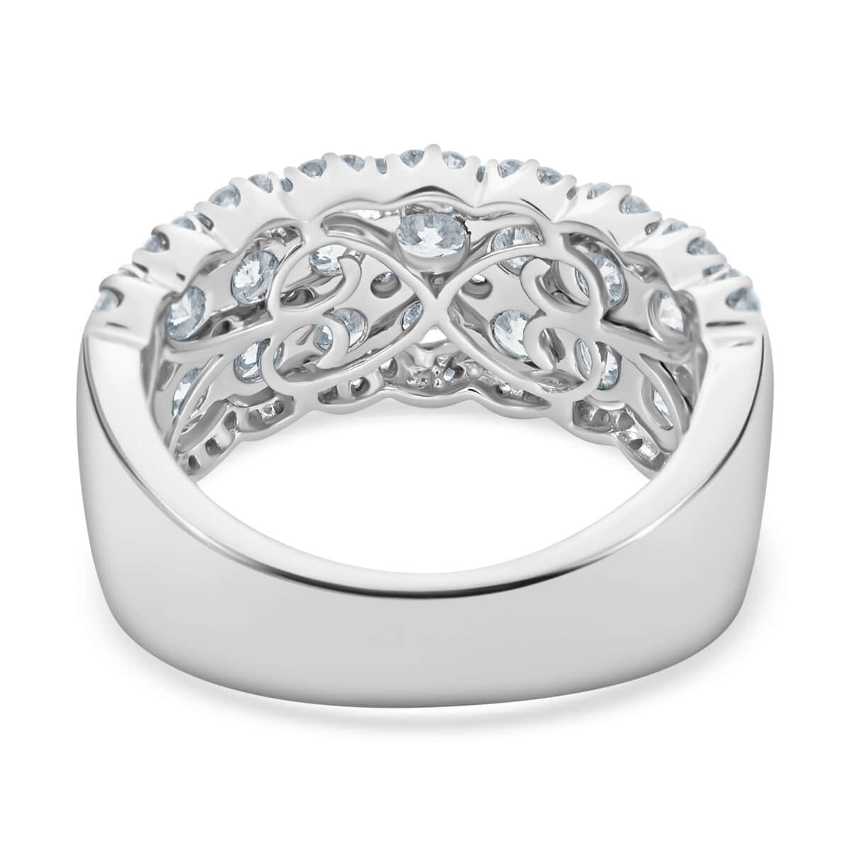 Modani 14K White Gold Diamond SI1-SI2 Ring (Size 5.0) 6.20 Grams 3.00 ctw image number 4