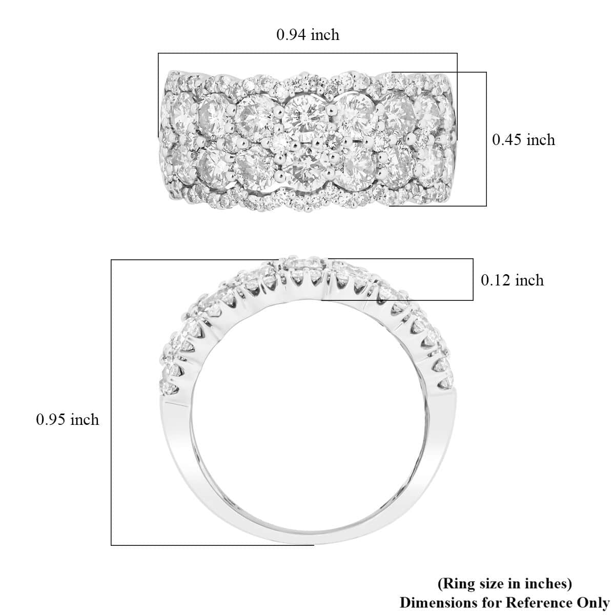 Modani 14K White Gold Diamond SI1-SI2 Ring (Size 5.0) 6.20 Grams 3.00 ctw image number 5