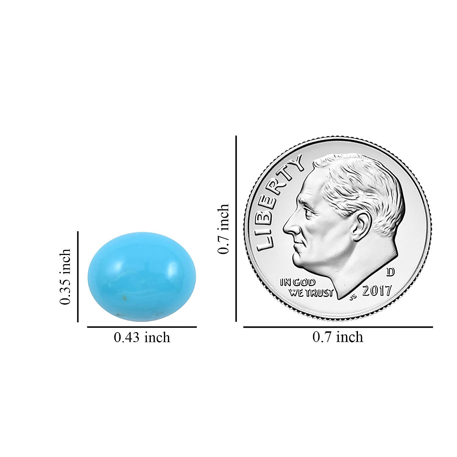 AAAA Sleeping Beauty Turquoise (Ovl 11x9 mm) 3.00 ctw Loose gemstone
