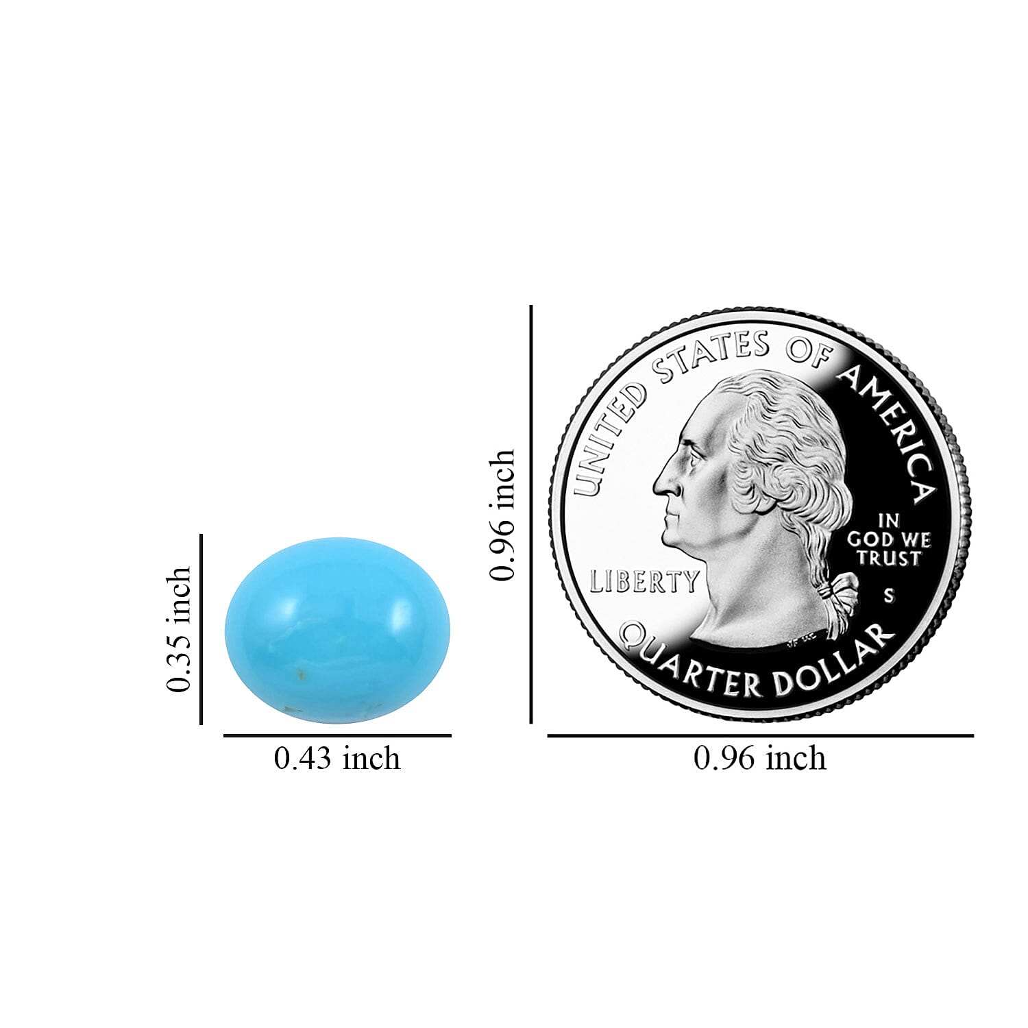 AAAA Sleeping Beauty Turquoise (Ovl 11x9 mm) 3.00 ctw Loose gemstone