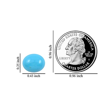AAAA Sleeping Beauty Turquoise (Ovl 11x9 mm) 3.00 ctw Loose gemstone