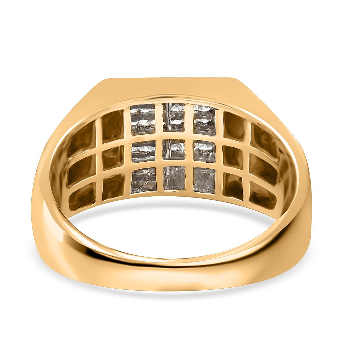 14K Yellow and White Gold Diamond I-J I2-I3 Men's Ring 11.10 Grams 0.50 ctw image number 3
