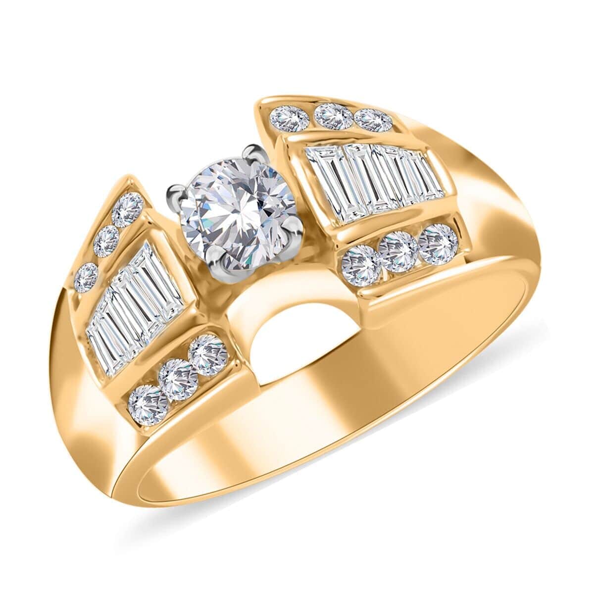 14K Yellow Gold Diamond H-I SI1-SI2 Ring (Size 7.0) 5.85 Grams 1.10 ctw image number 0
