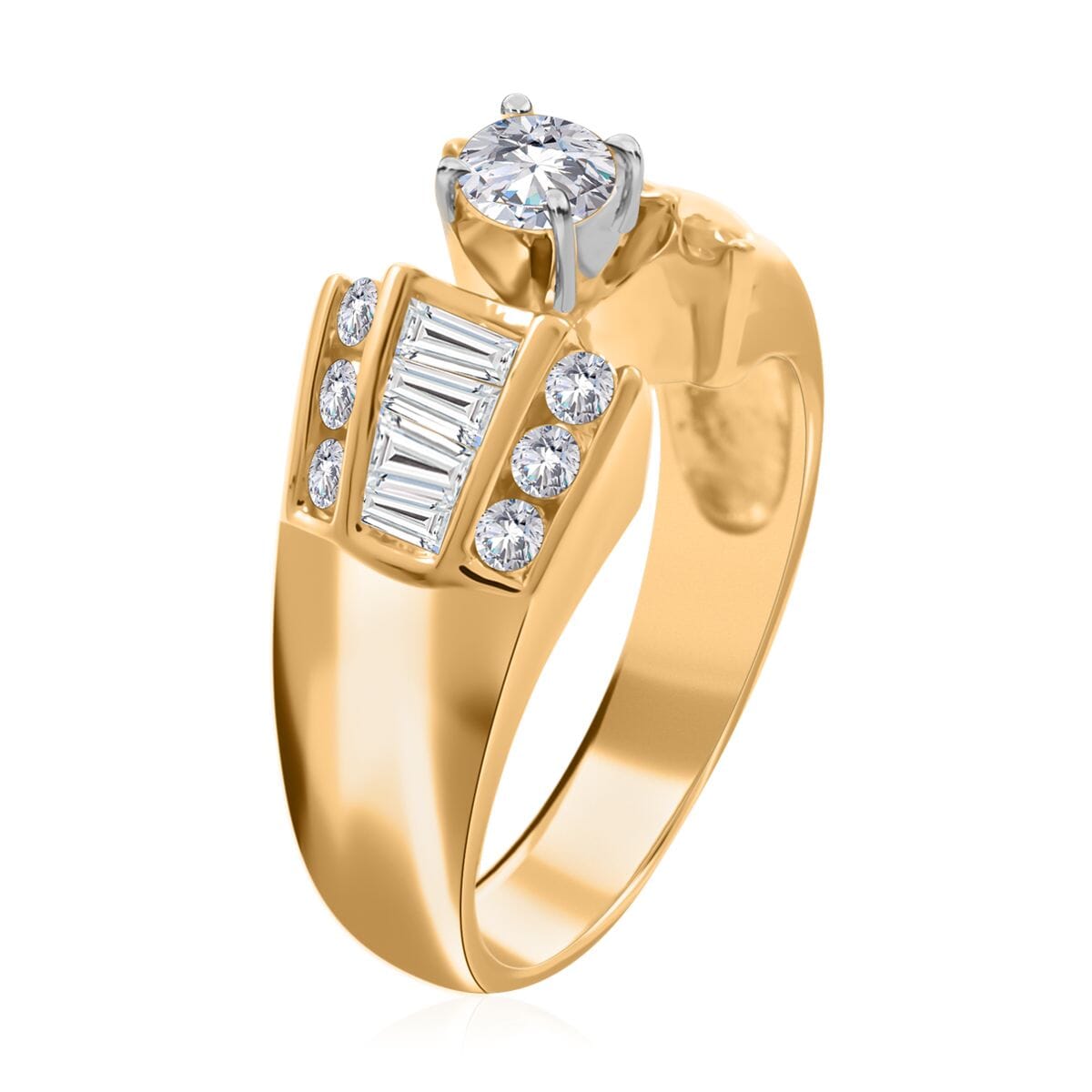 14K Yellow Gold Diamond H-I SI1-SI2 Ring (Size 7.0) 5.85 Grams 1.10 ctw image number 3