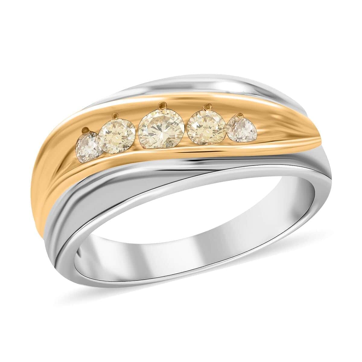 14K White and Yellow Gold Diamond H-I SI1-SI2 Ring 8.50 Grams 0.50 ctw image number 0