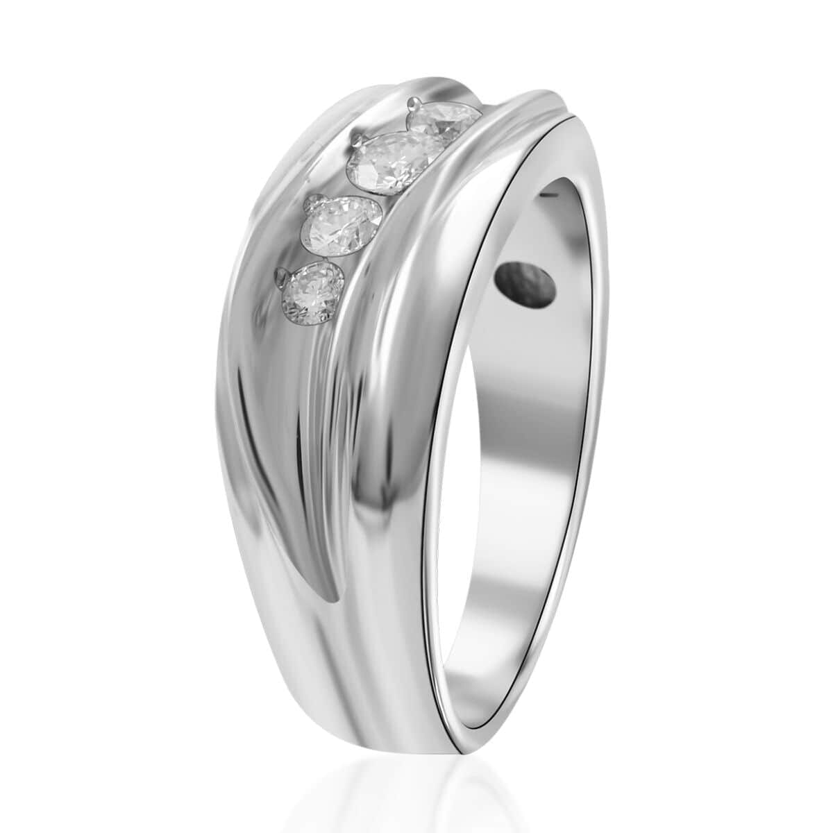 14K White and Yellow Gold Diamond H-I SI1-SI2 Ring 8.50 Grams 0.50 ctw image number 3