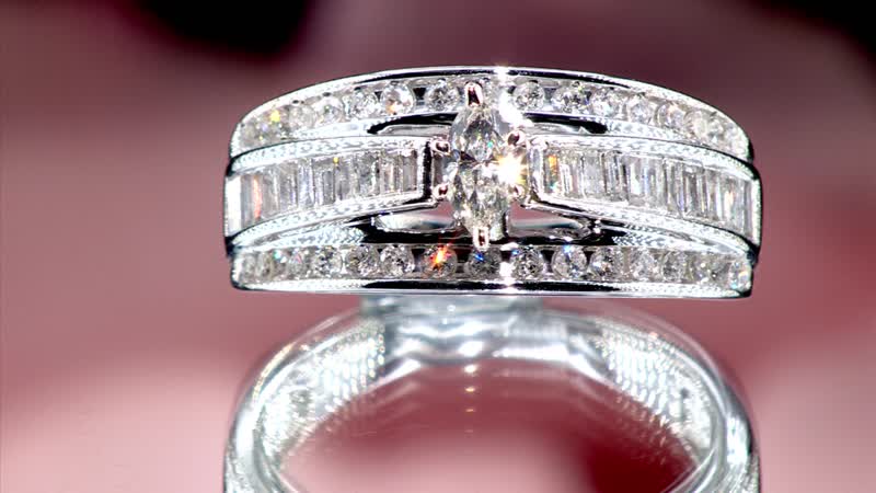 10K White Gold Diamond (H-I, SI) Ring (Size 8.0) (4.80 g) 1.00 ctw