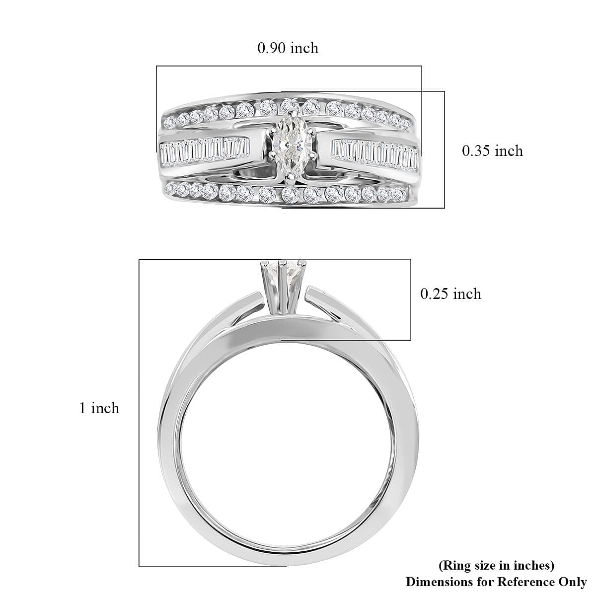 新品 10K ホワイトゴールド ★リング★クリア ジルコニア・7号・LA Buy Closeout 10K White Gold (G, SI) Diamond Ring (Size 7.0