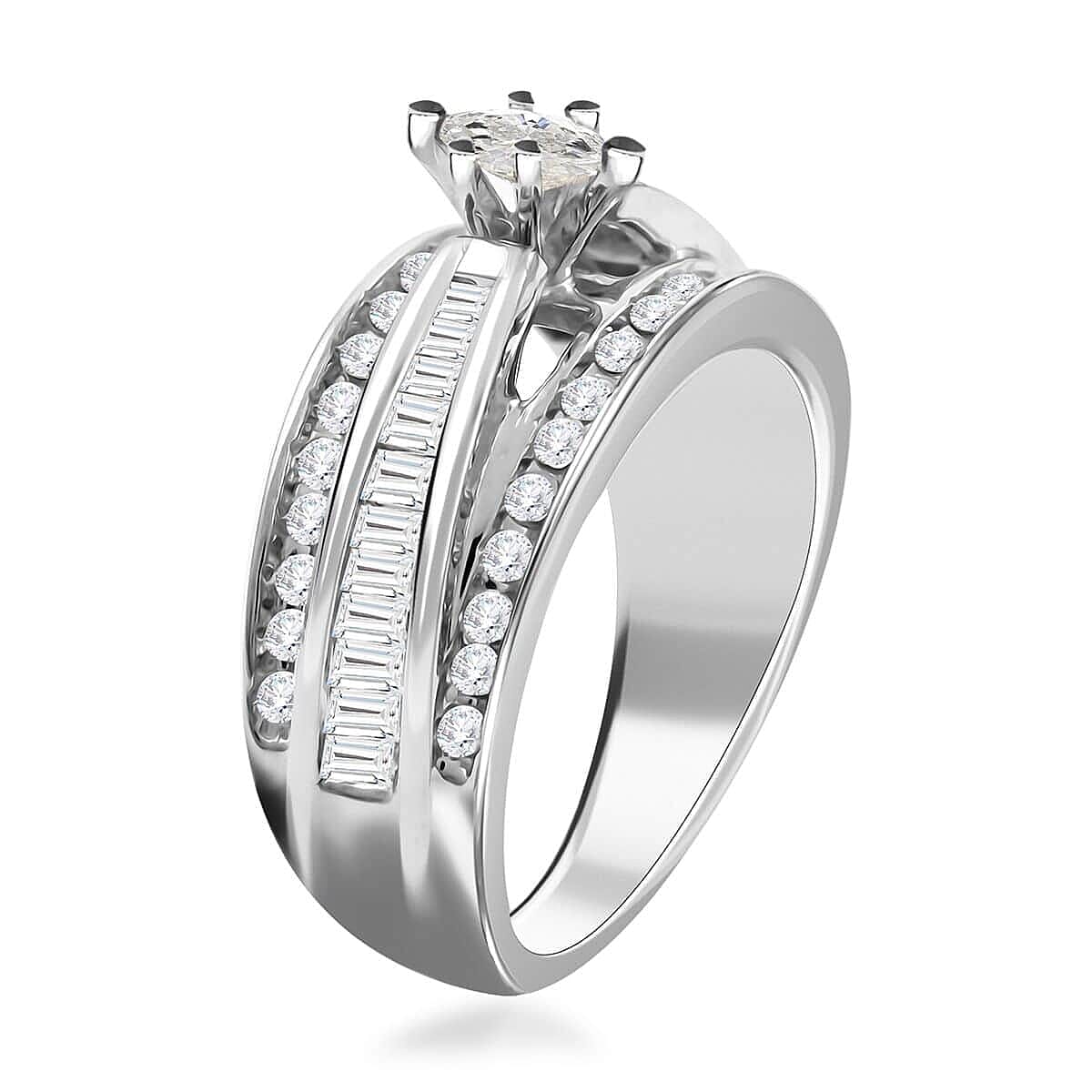 10K White Gold I1-SI Diamond Ring (Size 9.5) 4.80 Grams 1.00 ctw image number 3