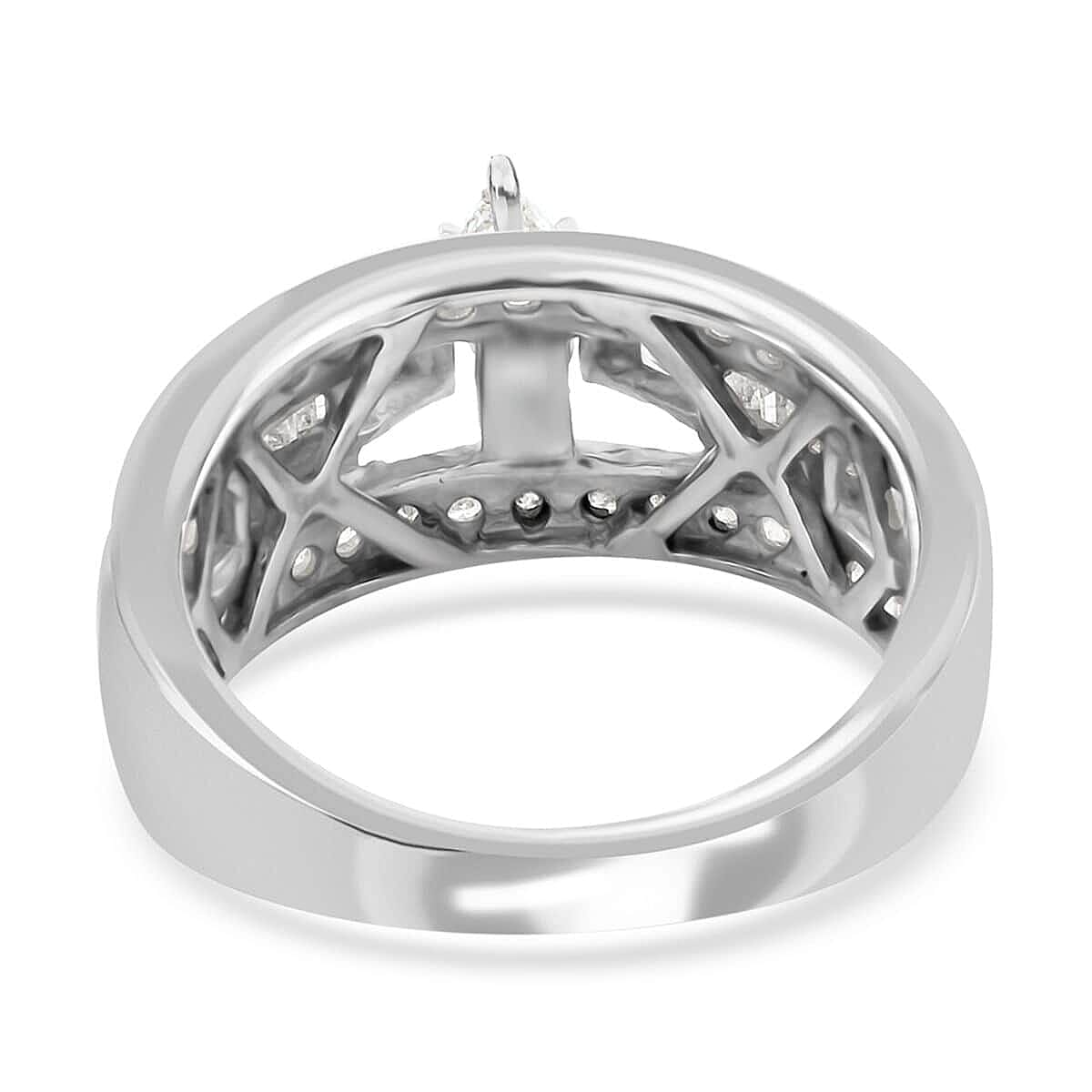 10K White Gold I1-SI Diamond Ring (Size 9.5) 4.80 Grams 1.00 ctw image number 4