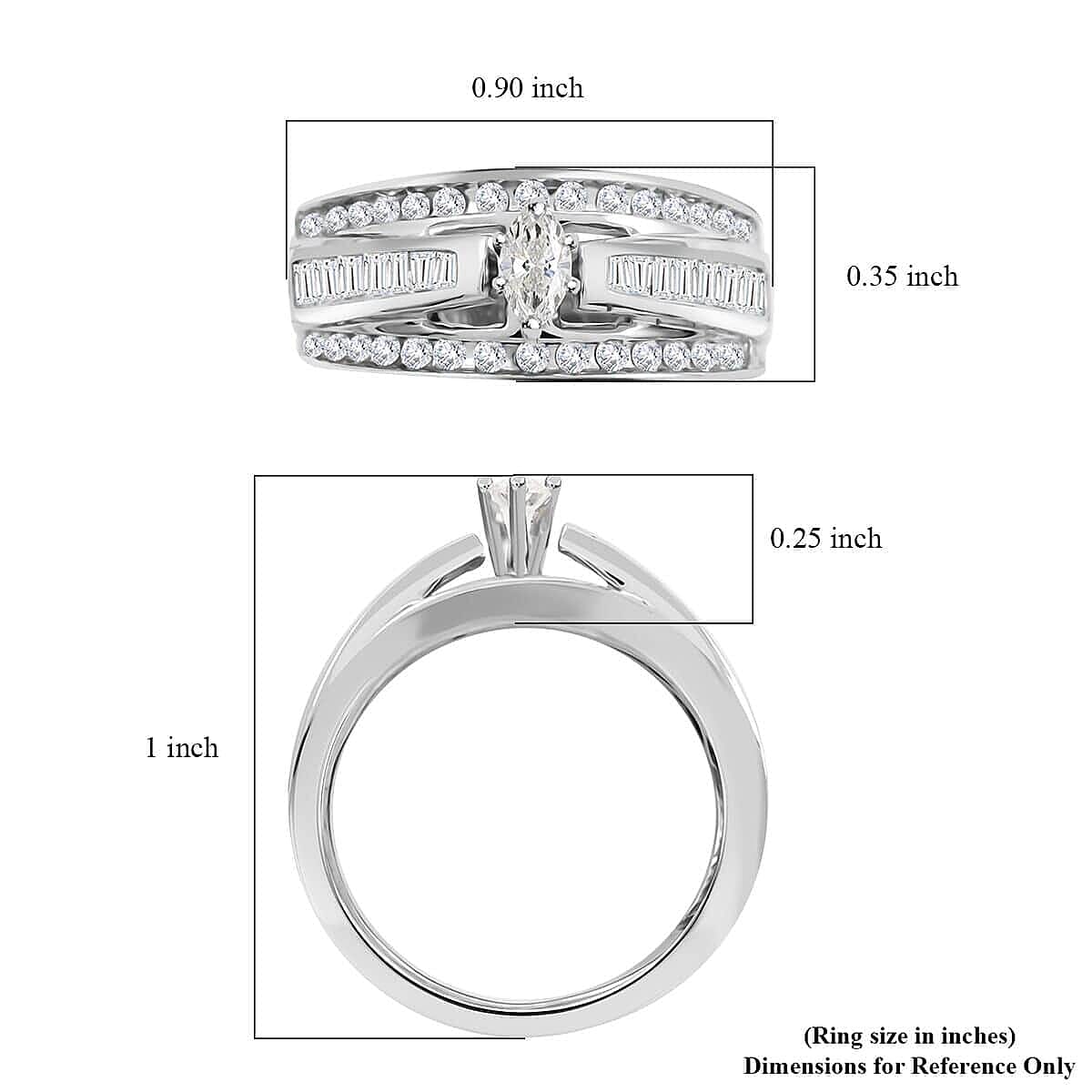 10K White Gold I1-SI Diamond Ring (Size 9.5) 4.80 Grams 1.00 ctw image number 5