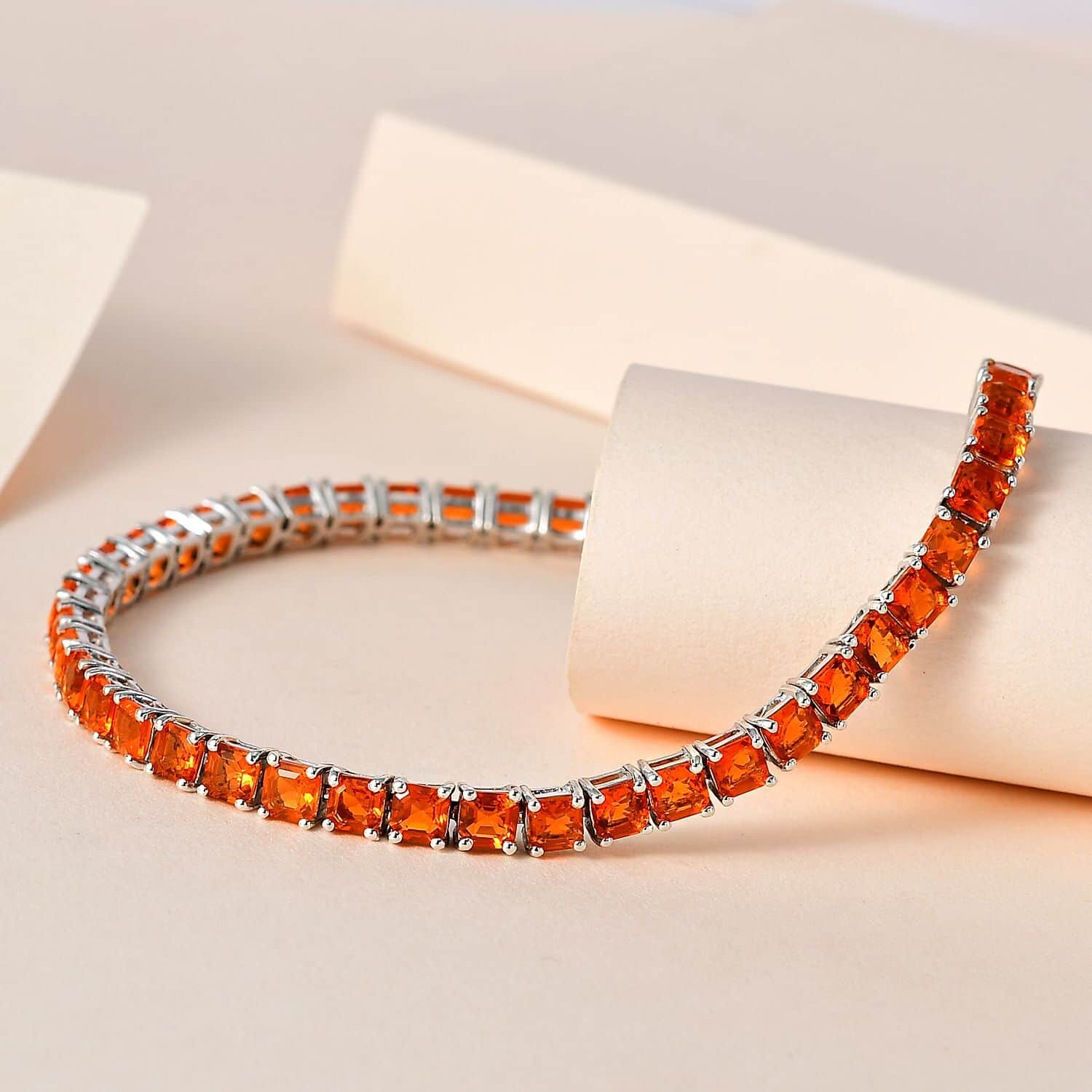 Fire opal deals tennis bracelet