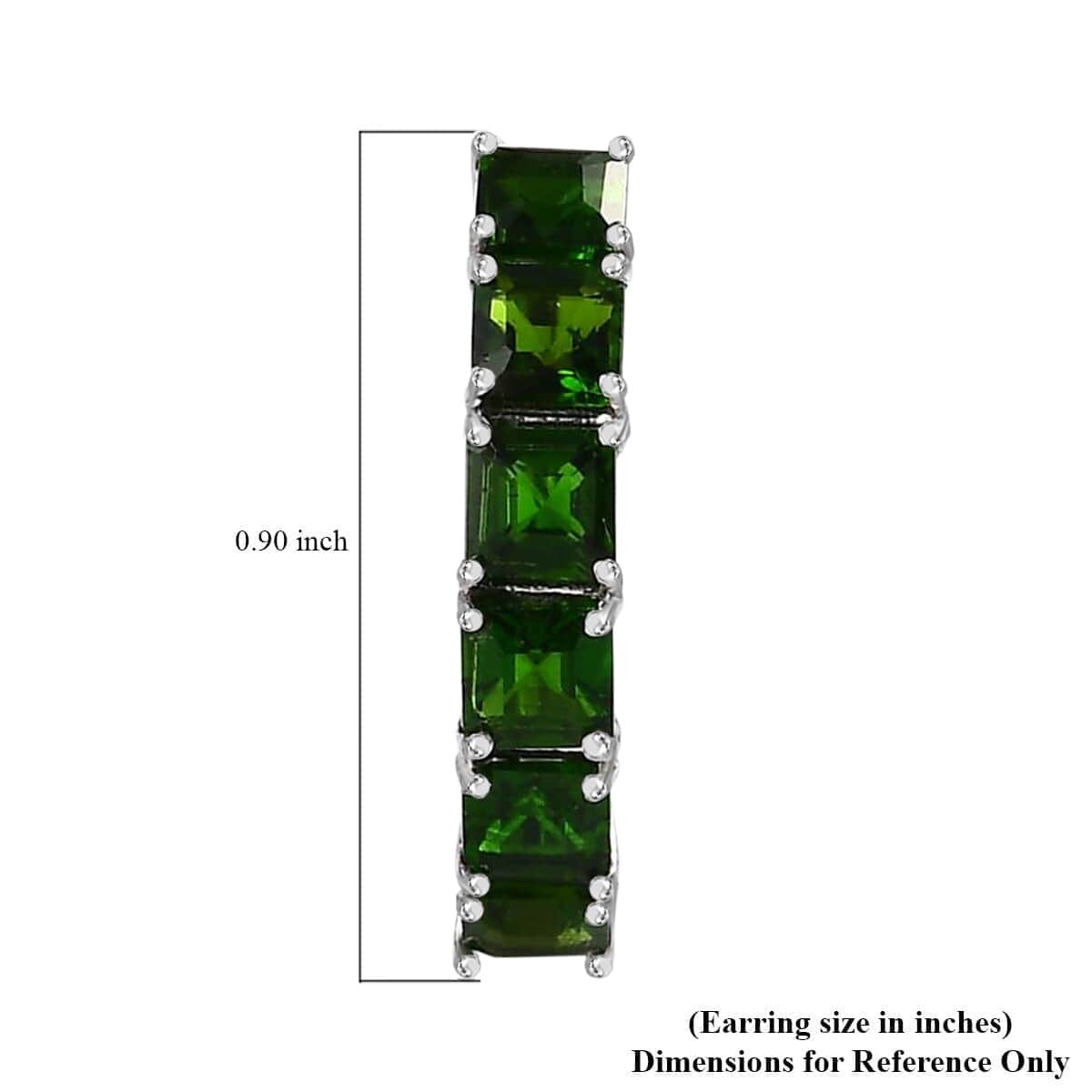 Chrome Diopside Hoop Earrings in Platinum Over Sterling Silver 4.50 ctw image number 4