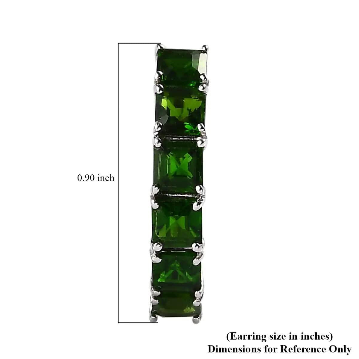 Chrome Diopside Hoop Earrings in Platinum Over Sterling Silver 4.50 ctw image number 6