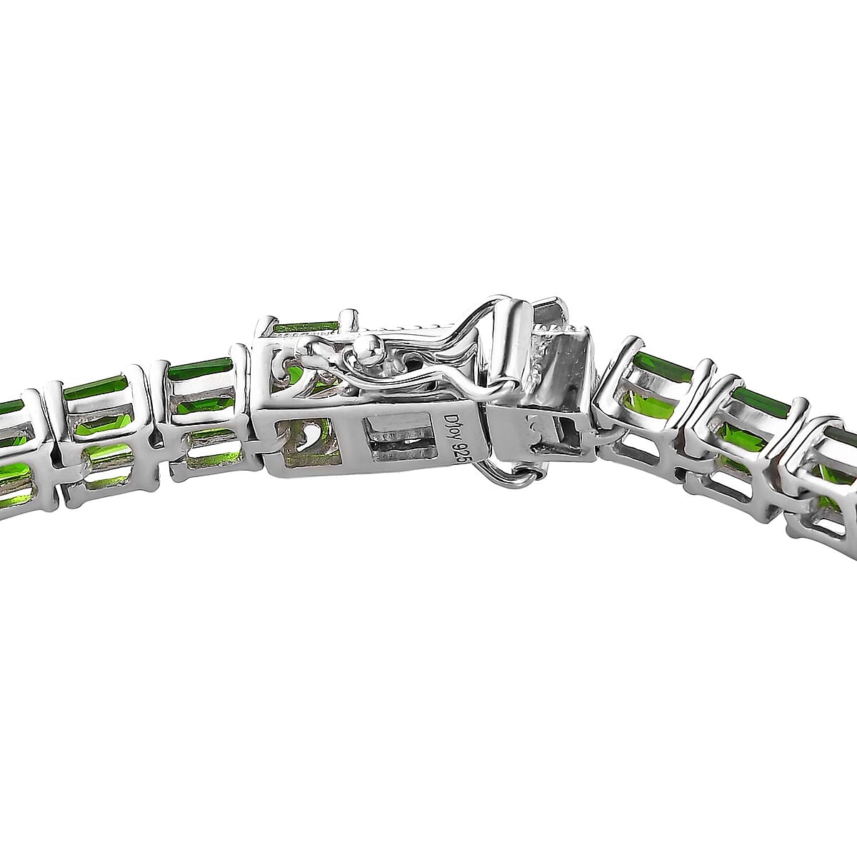 Asscher Cut Chrome Diopside Tennis Bracelet in Platinum Over Sterling Silver (7.25 In) 14.50 ctw image number 3