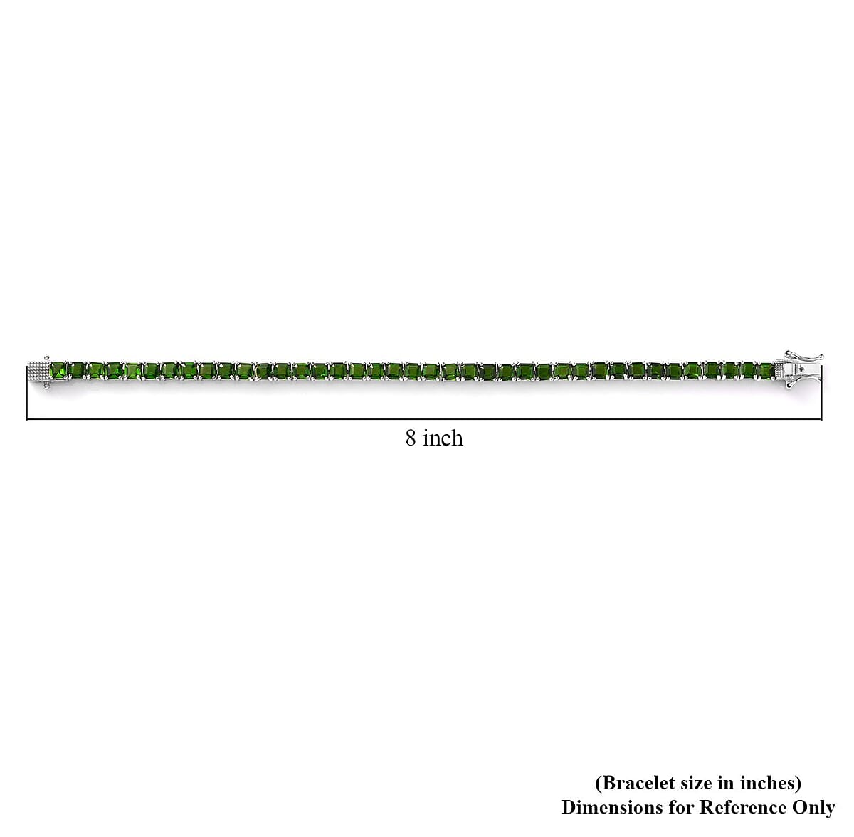 Asscher Cut Chrome Diopside Tennis Bracelet in Platinum Over Sterling Silver (7.25 In) 14.50 ctw image number 4