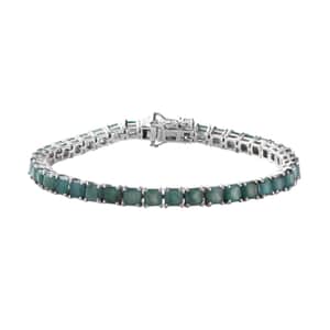 Asscher Cut Grandidierite Tennis Bracelet in Platinum Over Sterling Silver (6.50 In) 11.70 ctw