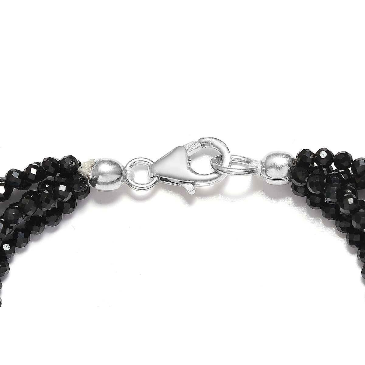 Malgache Neon Apatite and Thai Black Spinel Multi Row Bracelet in Sterling Silver (7.25 In) 105.00 ctw image number 3