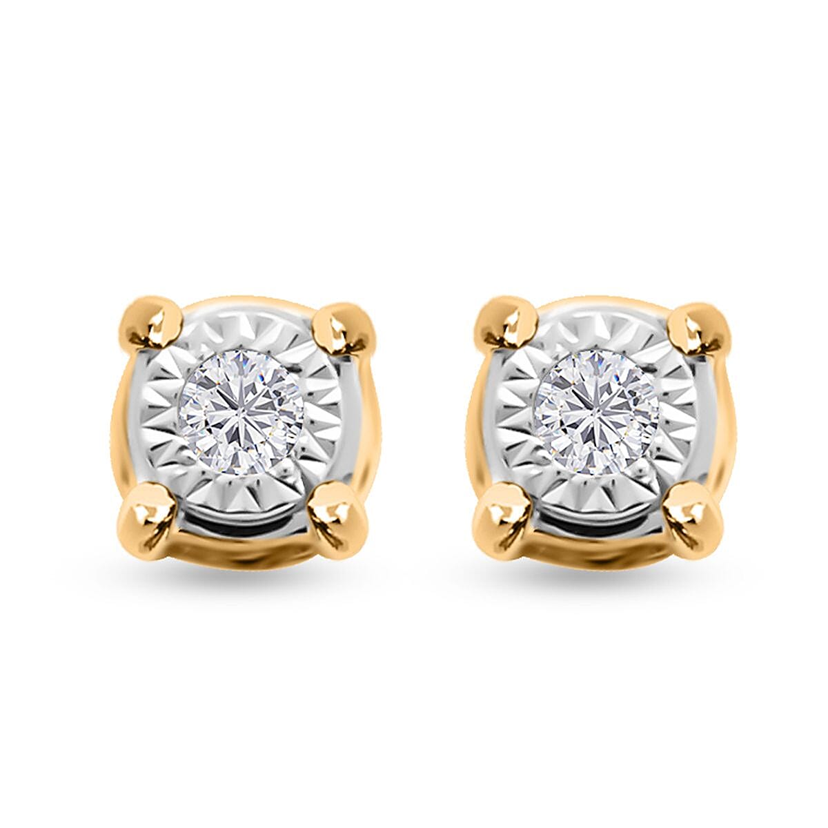 10K Yellow Gold Diamond Stud Earrings 0.15 ctw image number 0