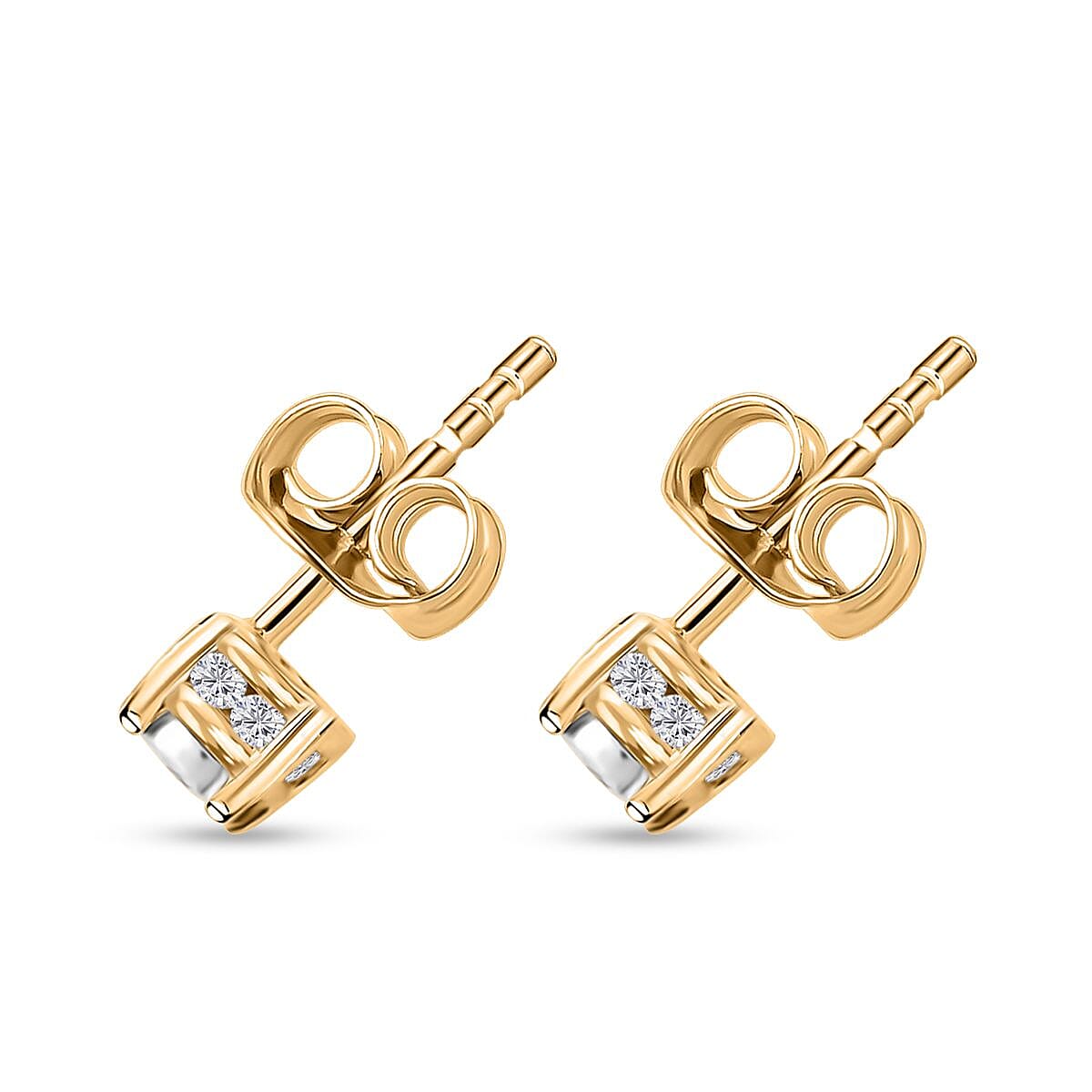 10K Yellow Gold Diamond Stud Earrings 0.15 ctw image number 3