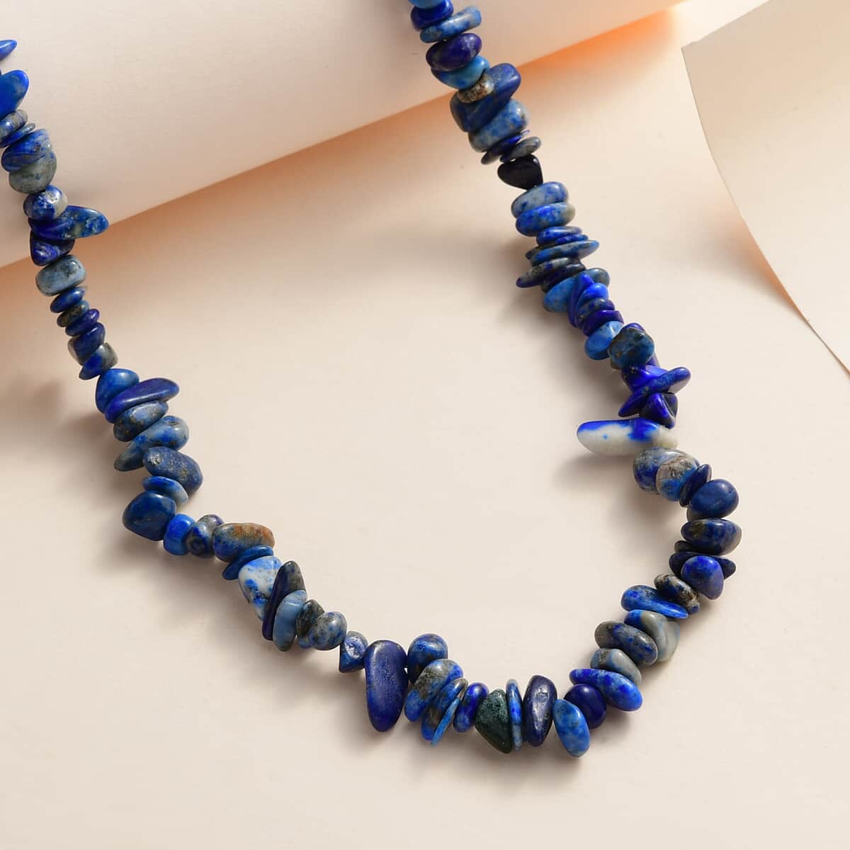 Sodalite Chips Necklace 20 Inches in Sterling Silver 198.00 ctw image number 1