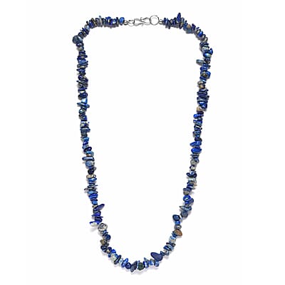 Sodalite Chips Necklace 20 Inches in Sterling Silver 198.00 ctw