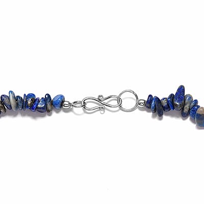 Sodalite Chips Necklace 20 Inches in Sterling Silver 198.00 ctw