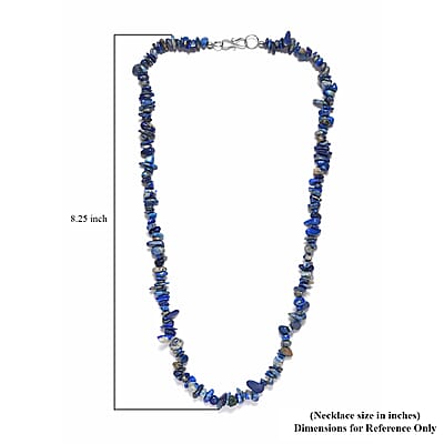 Sodalite Chips Necklace 20 Inches in Sterling Silver 198.00 ctw