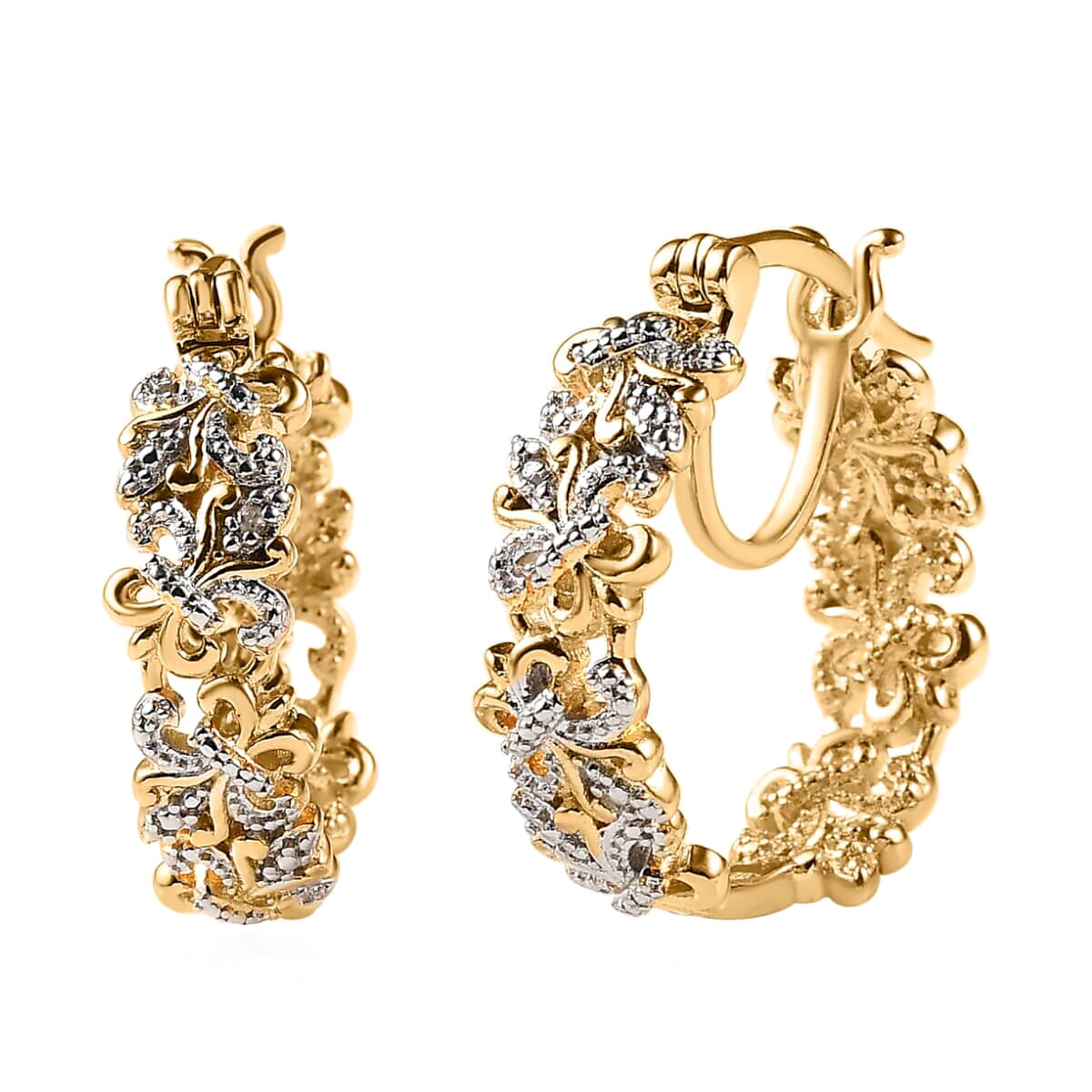 Diamond accent hoop on sale earrings