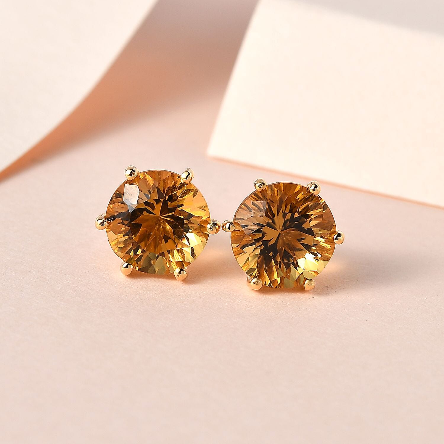 Citrine 3.00 ctw Earrings in Vermeil YG Over Sterling Silver