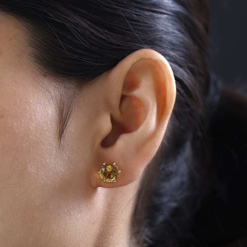 Citrine 3.00 ctw Earrings in Vermeil YG Over Sterling Silver