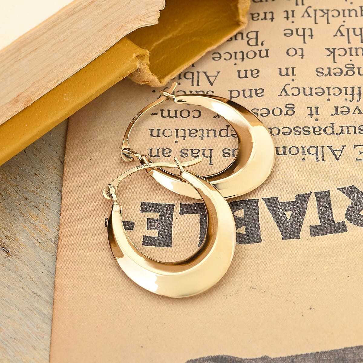 14K Yellow Gold Hoop Earrings image number 1