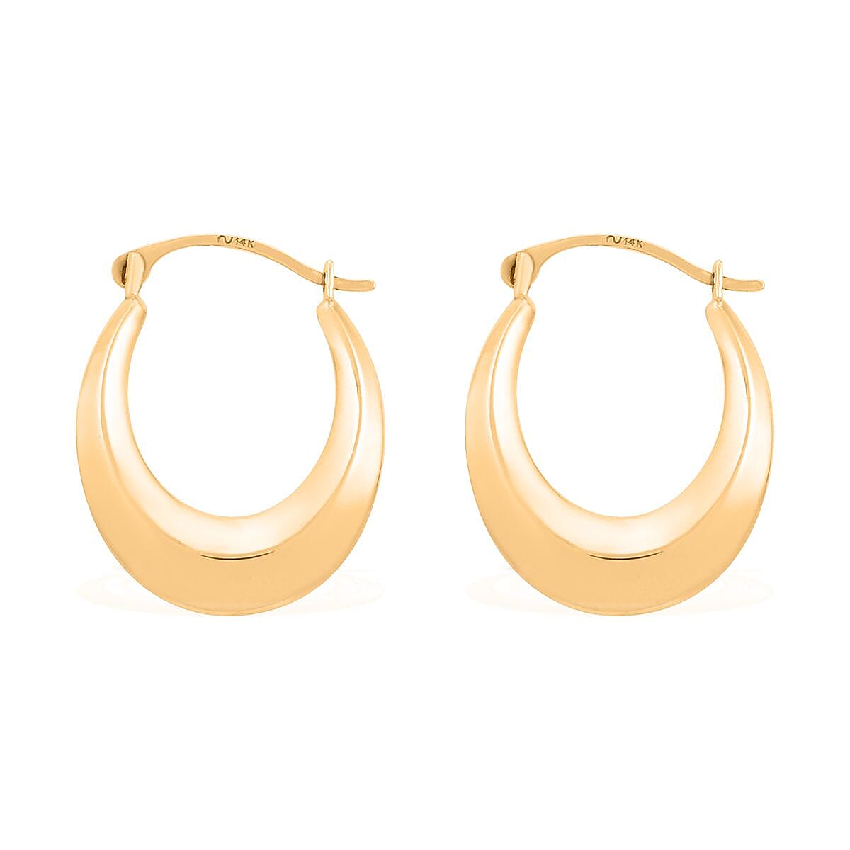 14K Yellow Gold Hoop Earrings image number 3