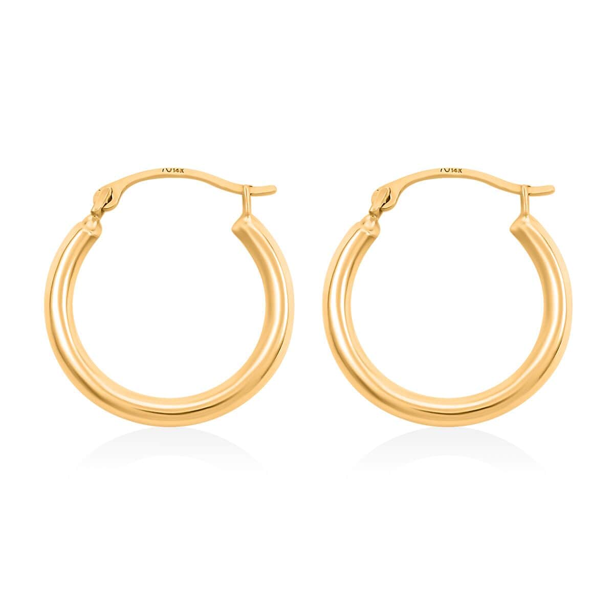 JCK Golden Deal 14K Yellow Gold Hoop Earrings image number 3