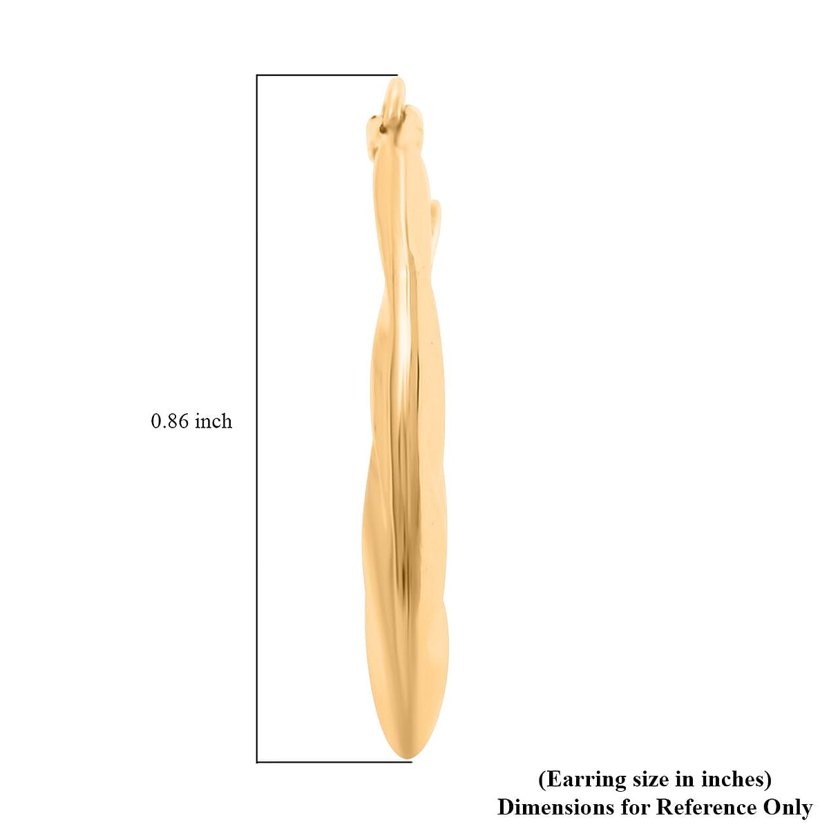 14K Yellow Gold Twisted Hoop Earrings image number 4