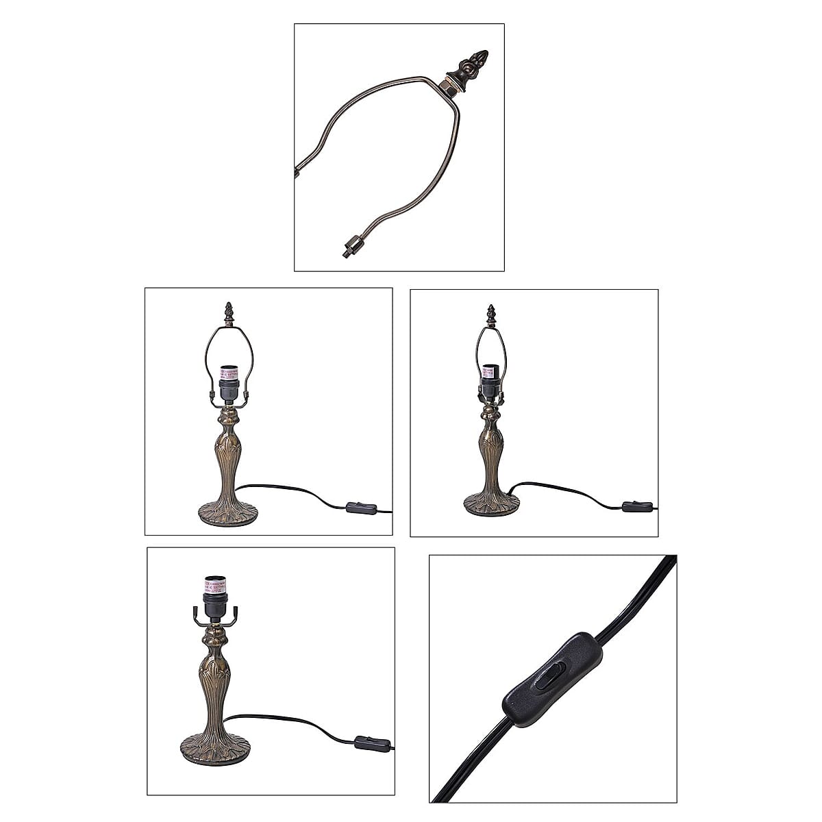 Oval Shaped Pattern 10 Inch Tiffany Inspired Table Lamp (E26 Bulb Not Included) image number 6