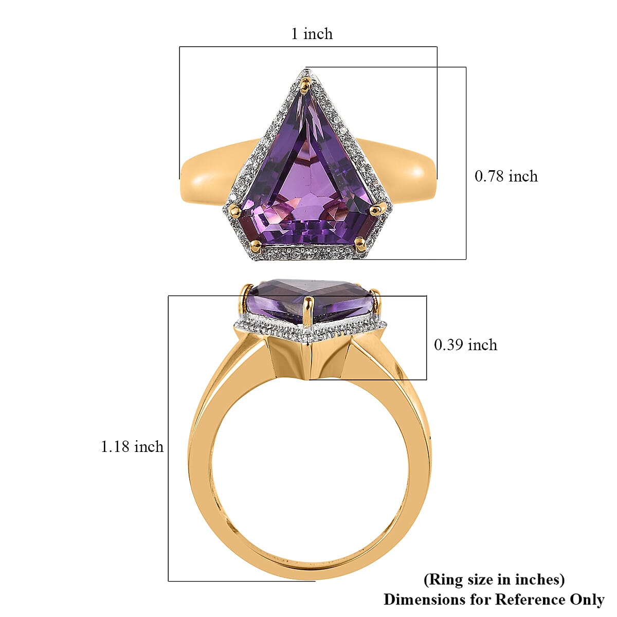 Amethyst and White Zircon Men's Ring in Vermeil Yellow Gold Over Sterling Silver (Size 10.0) 7.35 ctw image number 4
