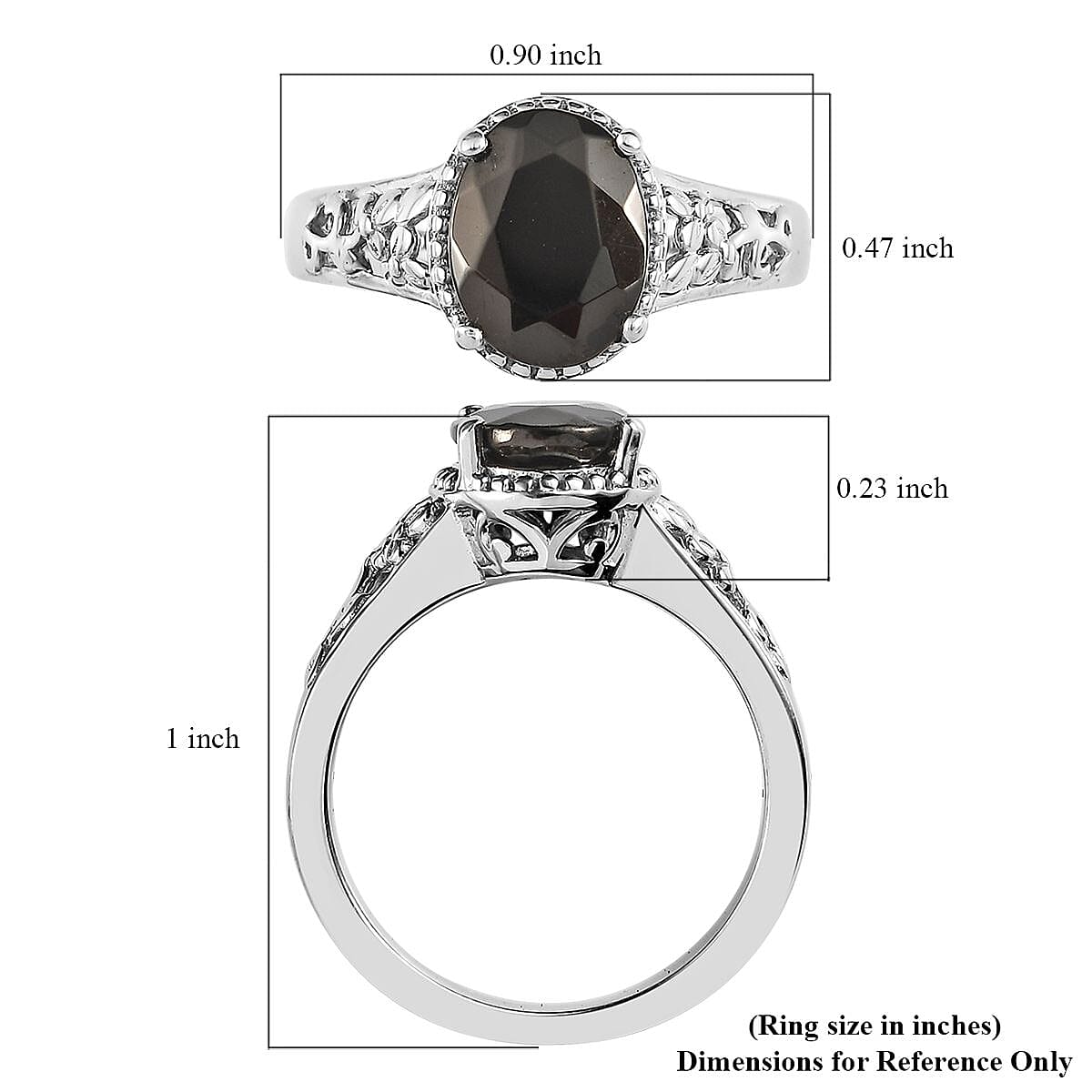 Elite Shungite Solitaire Ring in Platinum Over Copper 1.15 ctw image number 5