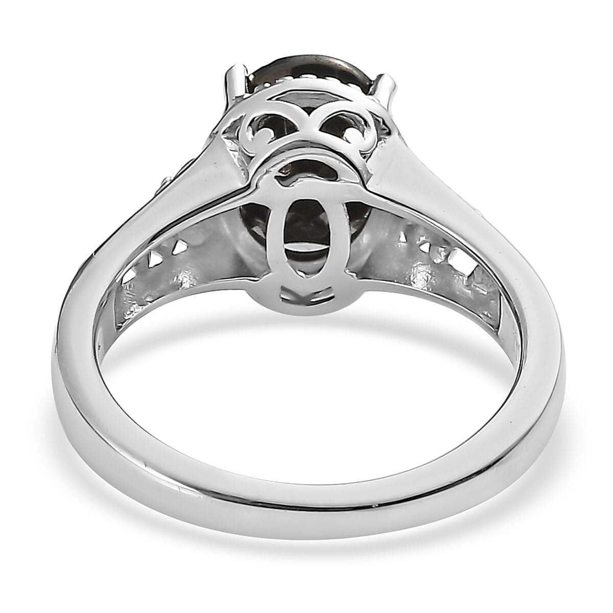 Elite Shungite Solitaire Ring in Platinum Over Copper (Size 7.0) 1.15 ctw image number 4