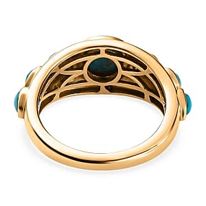 Sleeping Beauty Turquoise 1.52 ctw Ring in 14K Yellow Gold Over Sterling Silver (Size 5.5)