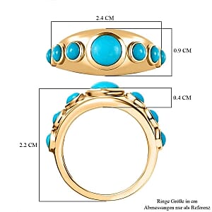 Sleeping Beauty Turquoise 1.52 ctw Ring in 14K Yellow Gold Over Sterling Silver (Size 5.5)